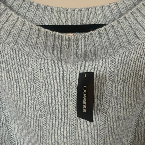 Y2K Express Knit Long Sleeve Blue Crew Neck Sweater - Size Medium - Picture 11 of 11